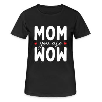 Maman tu es Wow Maman Tu es Wow Maman Fête des Mères - T-shirt respirant Femme - noir - Devant - AI Model Female 172 light (172cm)