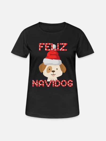 Feliz Navidog - Women's Breathable T-Shirt - black