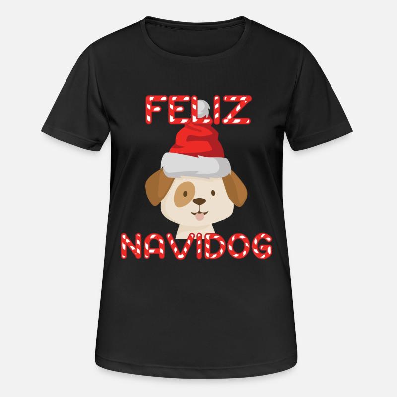 Feliz Navidog - Women's Breathable T-Shirt - black