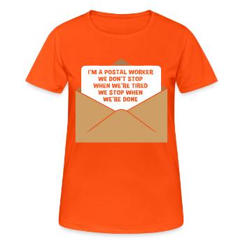 Poststempel Post - Frauen T-Shirt atmungsaktiv - Neonorange - Vorne - AI Model Female 172 dark (172cm)