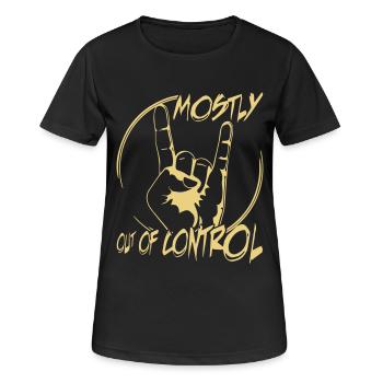 Mostly out of control Pommesgabel Mano cornuto - Frauen T-Shirt atmungsaktiv - Schwarz - Vorne - AI Model Female 172 light (172cm)