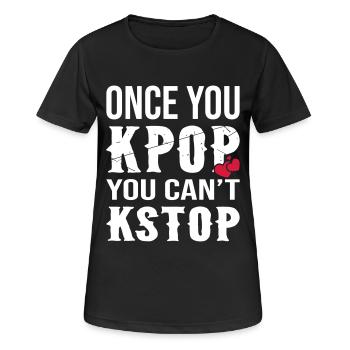 Once You KPOP - Frauen T-Shirt atmungsaktiv - Schwarz - Vorne - AI Model Female 172 light (172cm)