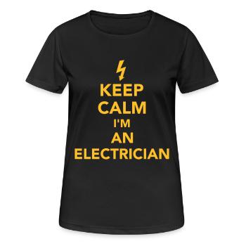 Elektriker - Frauen T-Shirt atmungsaktiv - Schwarz - Vorne - AI Model Female 172 light (172cm)