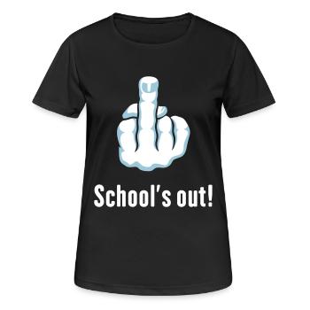 School’s Out! (Schulabschluss / Stinkefinger) - Frauen T-Shirt atmungsaktiv - Schwarz - Vorne - AI Model Female 172 light (172cm)