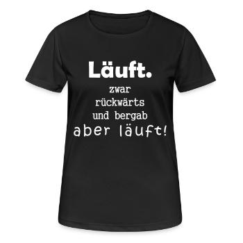 Fonctionne, en arrière et en descente, mais court! - T-shirt respirant Femme - noir - Devant - AI Model Female 172 light (172cm)
