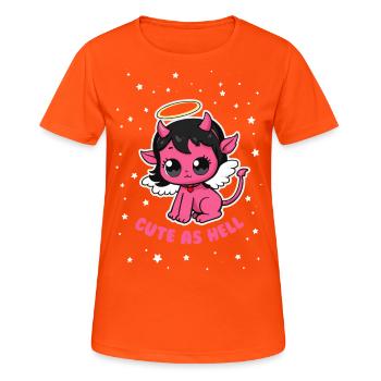 Mignon comme l’enfer - T-shirt respirant Femme - orange néon - Devant - AI Model Female 172 dark (172cm)