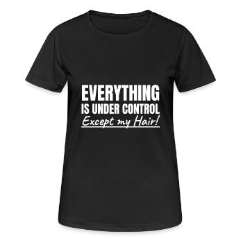 Bad Hair Messy Hair don't care Messed up Hairstyle - Frauen T-Shirt atmungsaktiv - Schwarz - Vorne - AI Model Female 172 light (172cm)