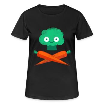 Veggie Pirate - T-shirt respirant Femme - noir - Devant - AI Model Female 172 light (172cm)