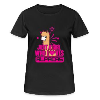 Just a girl who loves alpacas - Women's Breathable T-Shirt - black - Front - AI Model Female 172 light (172cm)