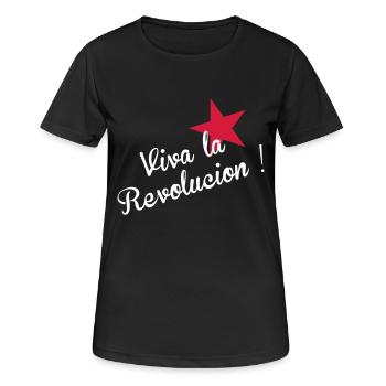 Viva la Revolucion! - Frauen T-Shirt atmungsaktiv - Schwarz - Vorne - AI Model Female 172 light (172cm)