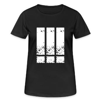 Point d'exclamation, point d'exclamation, point d'exclamation - T-shirt respirant Femme - noir - Devant - AI Model Female 172 light (172cm)