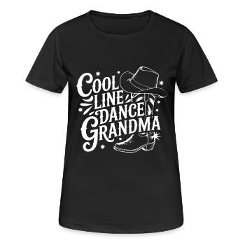 Coole Line Dance Oma. Oma hat Freude am Tanzen - Frauen T-Shirt atmungsaktiv - Schwarz - Vorne - AI Model Female 172 light (172cm)