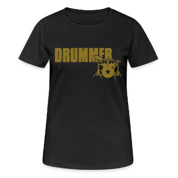 drummer - T-shirt respirant Femme - noir - Devant - AI Model Female 172 light (172cm)