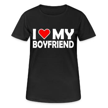 I love my boyfriend - Frauen T-Shirt atmungsaktiv - Schwarz - Vorne - AI Model Female 172 light (172cm)