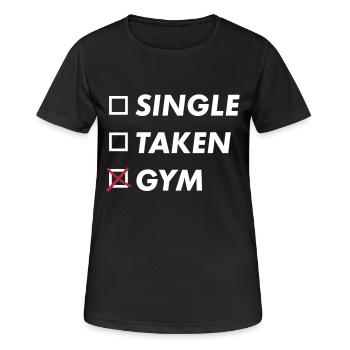 single taken gym - Frauen T-Shirt atmungsaktiv - Schwarz - Vorne - AI Model Female 172 light (172cm)
