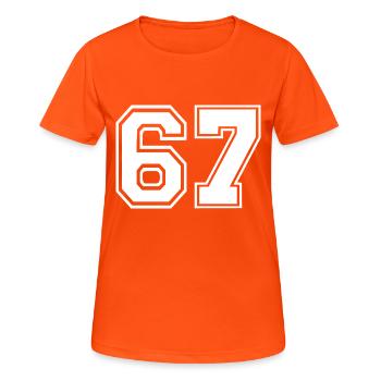 67 - Women's Breathable T-Shirt - neon orange - Front - AI Model Female 172 dark (172cm)