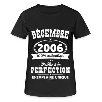 18th Birthday - December 2006 Perfection - Women's Breathable T-Shirt - black - Front - AI Model Female 172 light (172cm)