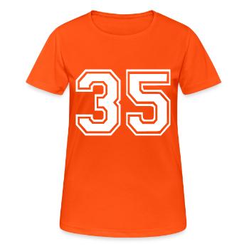 35 - T-shirt respirant Femme - orange néon - Devant - AI Model Female 172 dark (172cm)