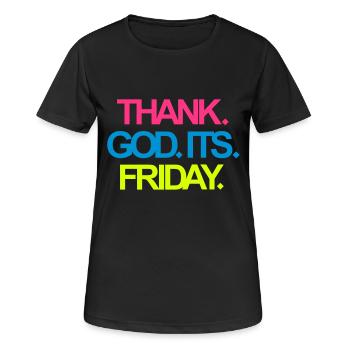 C'est vendredi! - T-shirt respirant Femme - noir - Devant - AI Model Female 172 light (172cm)