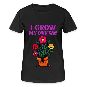 I Grow My Own Way – Pixel Bloom Tee - Women's Breathable T-Shirt - black - Front - AI Model Female 172 light (172cm)