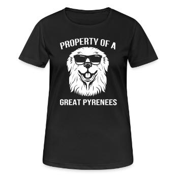Chien des Pyrénées - T-shirt respirant Femme - noir - Devant - AI Model Female 172 light (172cm)