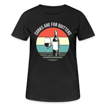 Wein Sommelier Feinschmecker - Frauen T-Shirt atmungsaktiv - Schwarz - Vorne - AI Model Female 172 light (172cm)