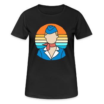 Hôtesse de l’air Hôtesse de l’air - T-shirt respirant Femme - noir - Devant - AI Model Female 172 light (172cm)