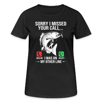Trout Fishing Hook Fishing Rod Angler Frogfish - Women's Breathable T-Shirt - black - Front - AI Model Female 172 light (172cm)
