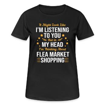 Flea market flea market - Women's Breathable T-Shirt - black - Front - AI Model Female 172 light (172cm)