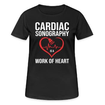 Kardiogramm Kardiographie Sonographie Ultraschall - Frauen T-Shirt atmungsaktiv - Schwarz - Vorne - AI Model Female 172 light (172cm)