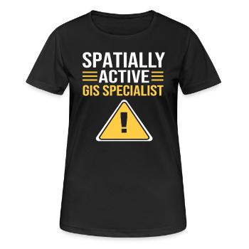 GIS Kartografie Kartograf Geography Geografie - Frauen T-Shirt atmungsaktiv - Schwarz - Vorne - AI Model Female 172 light (172cm)