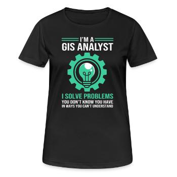 GIS Kartograf Geografie Geography Kartografie - Frauen T-Shirt atmungsaktiv - Schwarz - Vorne - AI Model Female 172 light (172cm)