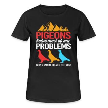 Pigeons Pigeon - T-shirt respirant Femme - noir - Devant - AI Model Female 172 light (172cm)