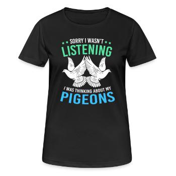 Pigeons pigeons - T-shirt respirant Femme - noir - Devant - AI Model Female 172 light (172cm)