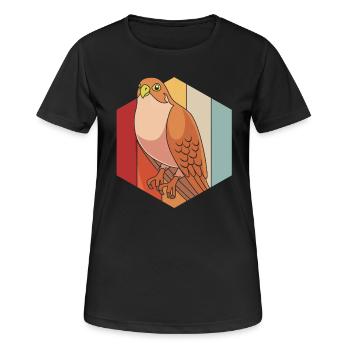 Faucon Gazouillis Faucon - T-shirt respirant Femme - noir - Devant - AI Model Female 172 light (172cm)