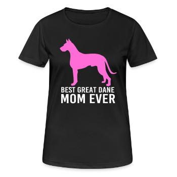 Dogue allemand - T-shirt respirant Femme - noir - Devant - AI Model Female 172 light (172cm)