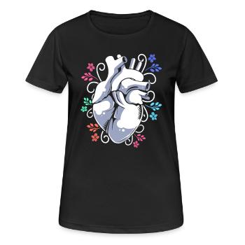 Nierenspender Spender Niere - Frauen T-Shirt atmungsaktiv - Schwarz - Vorne - AI Model Female 172 light (172cm)