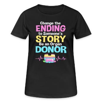 Nierenspender Spender Niere - Frauen T-Shirt atmungsaktiv - Schwarz - Vorne - AI Model Female 172 light (172cm)