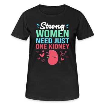 Nierenspender Spender Niere - Frauen T-Shirt atmungsaktiv - Schwarz - Vorne - AI Model Female 172 light (172cm)