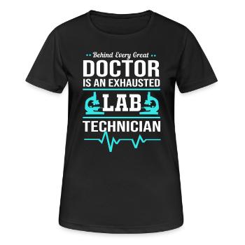 Laboratoire Bio Chimie Microscope Laboratoire - T-shirt respirant Femme - noir - Devant - AI Model Female 172 light (172cm)