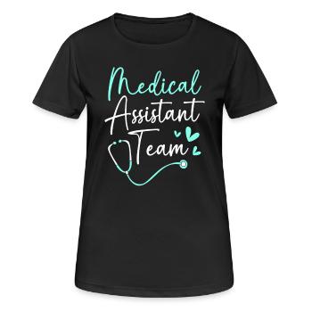 Medizin Mediziner MFA Team - Frauen T-Shirt atmungsaktiv - Schwarz - Vorne - AI Model Female 172 light (172cm)