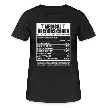 Medical Programmer Medical Coder - Women's Breathable T-Shirt - black - Front - AI Model Female 172 light (172cm)