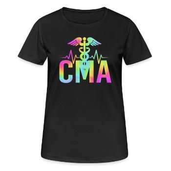 Assistant médical MFA - T-shirt respirant Femme - noir - Devant - AI Model Female 172 light (172cm)