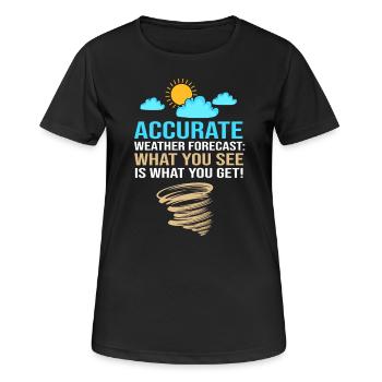 Wetter Meteorologie Meteorologe - Frauen T-Shirt atmungsaktiv - Schwarz - Vorne - AI Model Female 172 light (172cm)