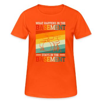 Drummer Drum Baguettes - T-shirt respirant Femme - orange néon - Devant - AI Model Female 172 dark (172cm)