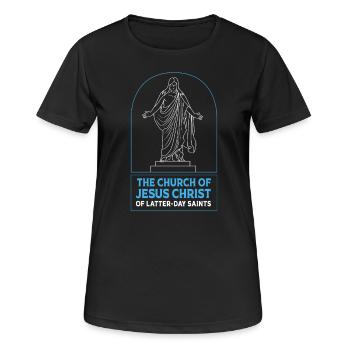 Église mormone - T-shirt respirant Femme - noir - Devant - AI Model Female 172 light (172cm)