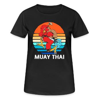 Thai boxing Kickboxer Kickboxing Muay thai - Frauen T-Shirt atmungsaktiv - Schwarz - Vorne - AI Model Female 172 light (172cm)