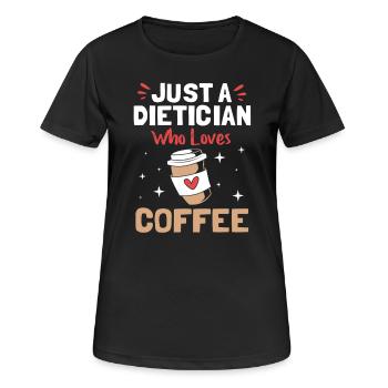 Diététicien Diet Café - T-shirt respirant Femme - noir - Devant - AI Model Female 172 light (172cm)