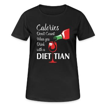 Diététicien diététique - T-shirt respirant Femme - noir - Devant - AI Model Female 172 light (172cm)