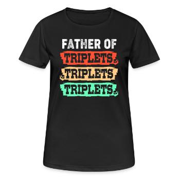 Drillinge Vater Papa - Frauen T-Shirt atmungsaktiv - Schwarz - Vorne - AI Model Female 172 light (172cm)